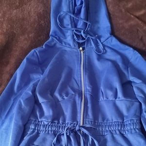 Royal blue hooded romper